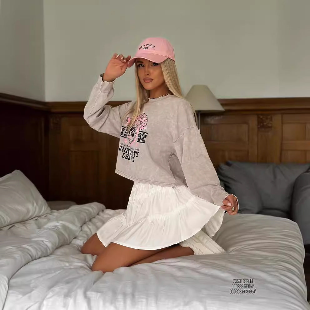 Letter Print Hoodie - DippedShop Wholesale - #5859