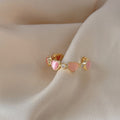 Pink Cat's Eye Heart Ring - DippedShop Wholesale - #4579