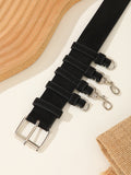 Vintage Faux Suede Multi-Hook Utility Waist Belt 6W6JBT233