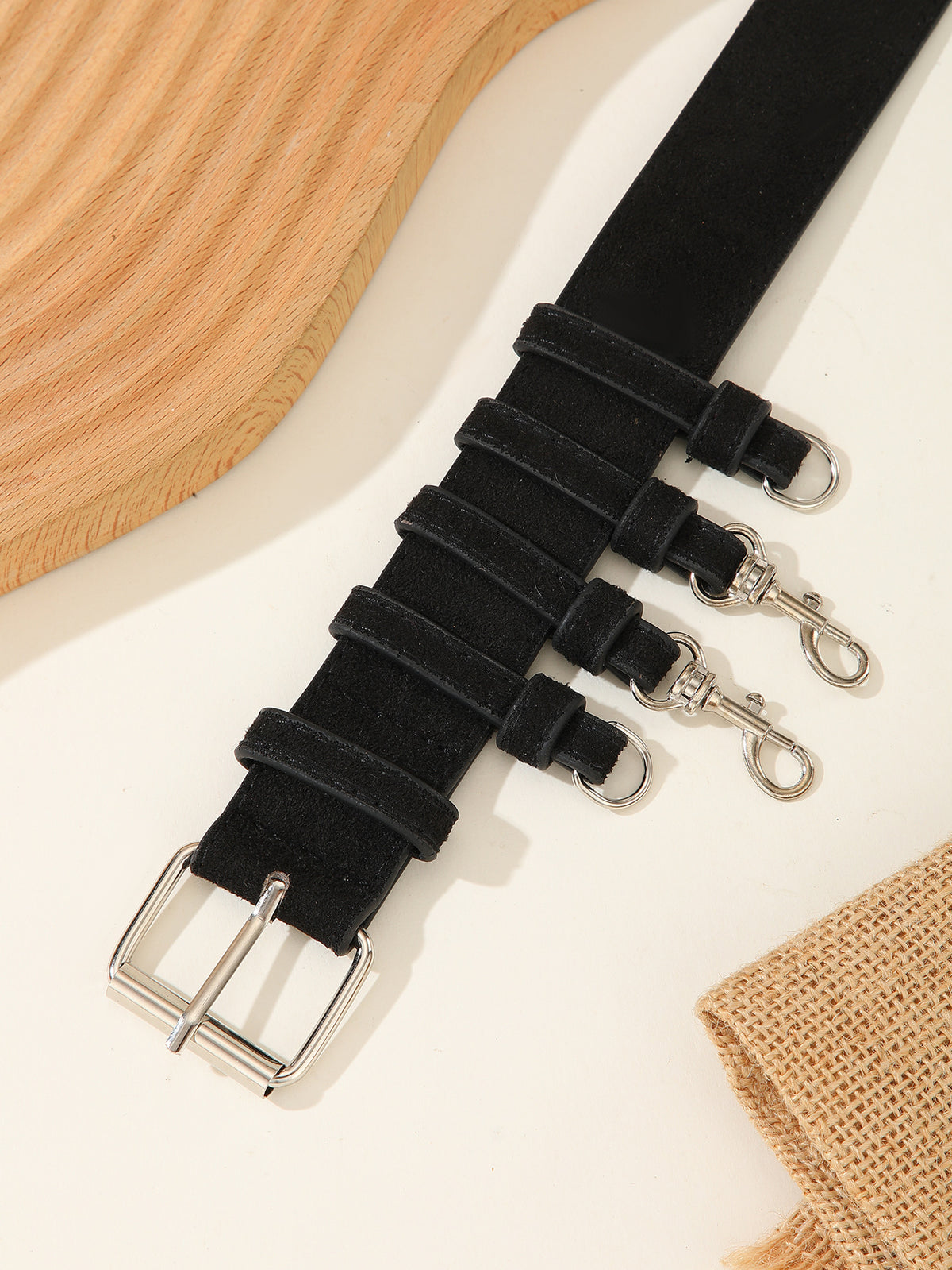 Vintage Faux Suede Multi-Hook Utility Waist Belt 6W6JBT233