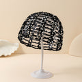 Glitter Sequin Hollow Out Crochet Slouchy Hat MK2BCR6W6HAT01