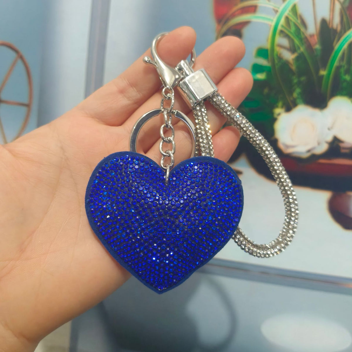 Rhinestone Heart Bag Charm - DippedShop Wholesale - #6947
