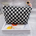 Large Plaid Knit Makeup Bag - DippedShop Wholesale - #4579