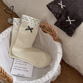 Simple Polka Dots Bow Knot Crew Socks 6W8FSO739