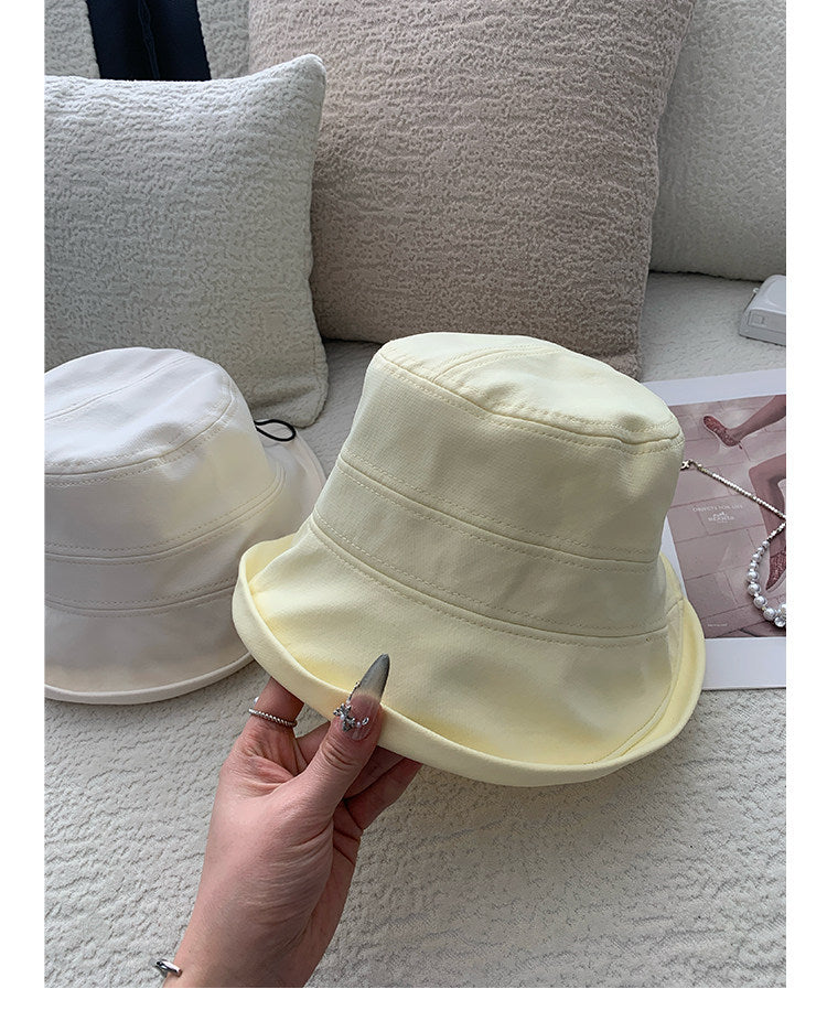 Minimalist Solid Color Foldable Bucket Hat 8BK6HAT180L