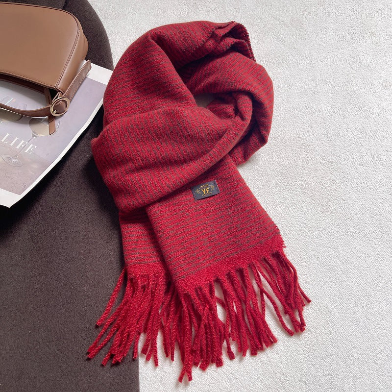 Striped Tassel Shawl Scarf - DippedShop Wholesale - #0963