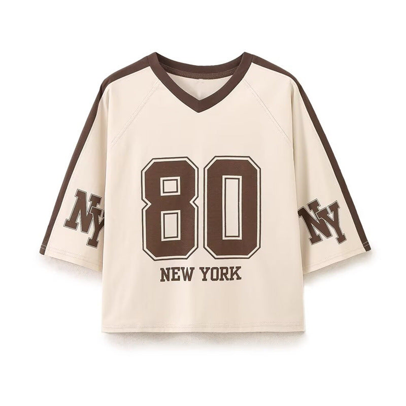 Trendy Short Sleeve Letter Printed T-Shirt DP25D413