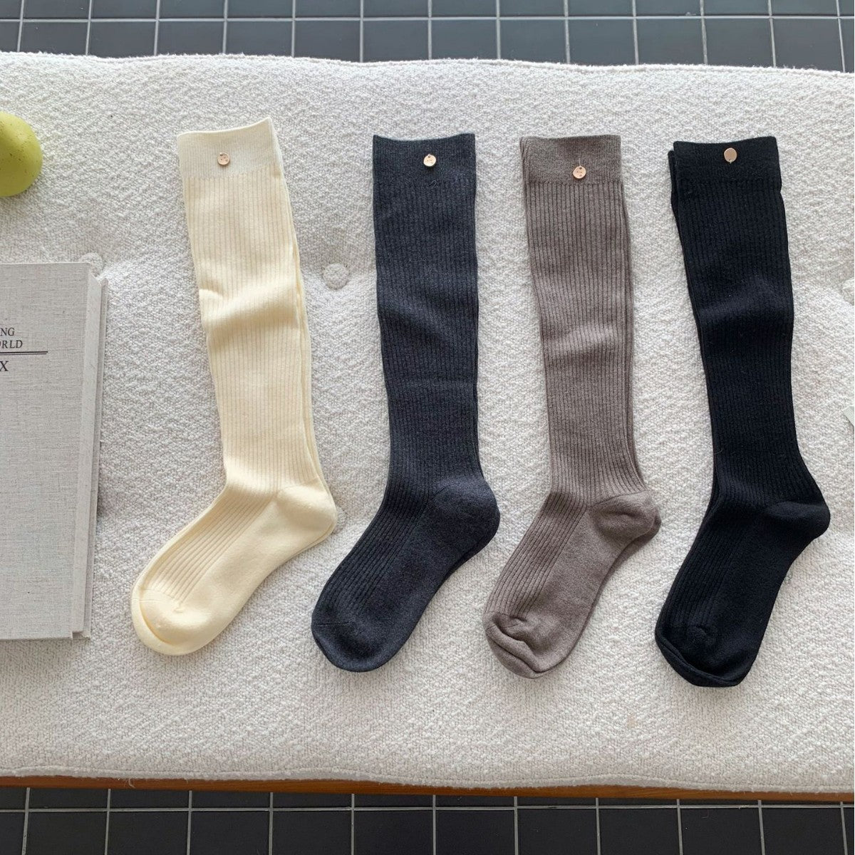 Rib Knit Long Socks - DippedShop Wholesale - #3491