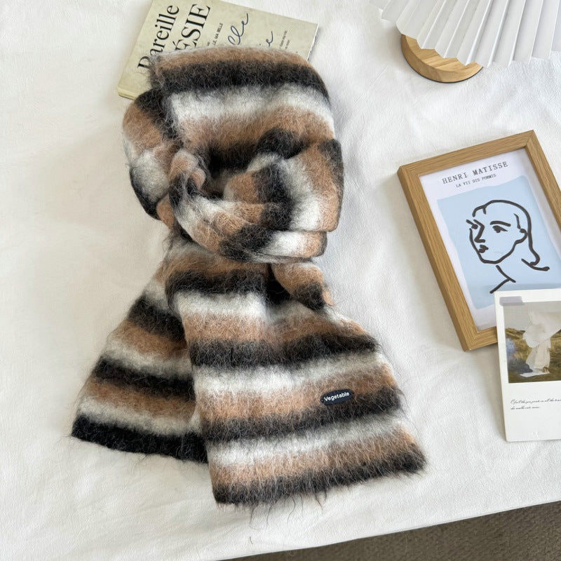 Chunky Knit Striped Scarf - DippedShop Wholesale - #1811