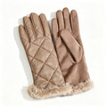 Plaid Faux Fur Cuff Gloves - DippedShop Wholesale - #6259