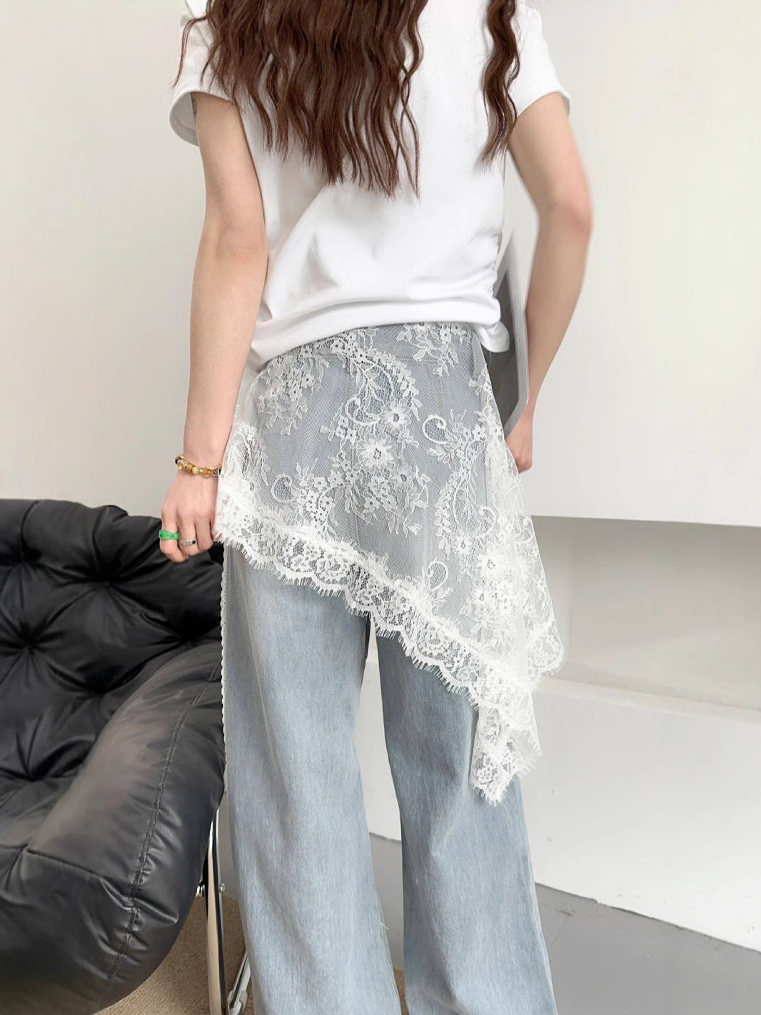 Fashion Lace Cover up Tie Side Sheer Wrap MK2BW6W1SL10