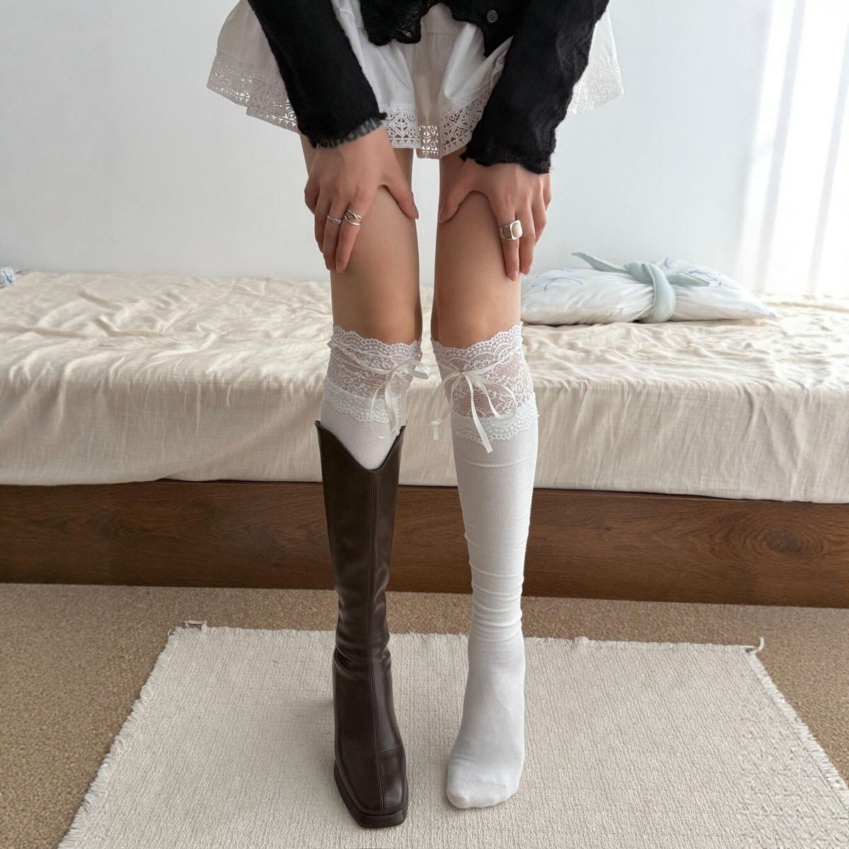 Lace Bowknot Stockings - DippedShop Wholesale - #9459