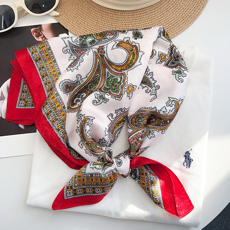 Retro Paisley Print Jacquard Neckerchief Square Scarf MK2BW6W6NSI08