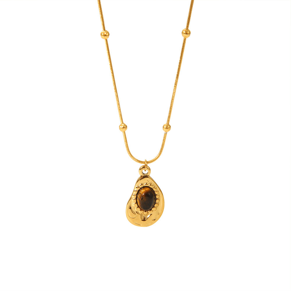 Tiger Eye Pendant Necklace - DippedShop Wholesale - #0931