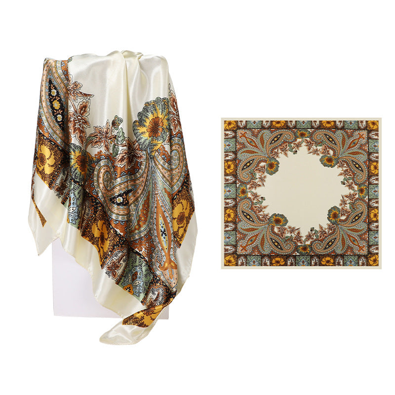 Vintage Paisley Print Large Square Scarf MK2BW6W6NSI32