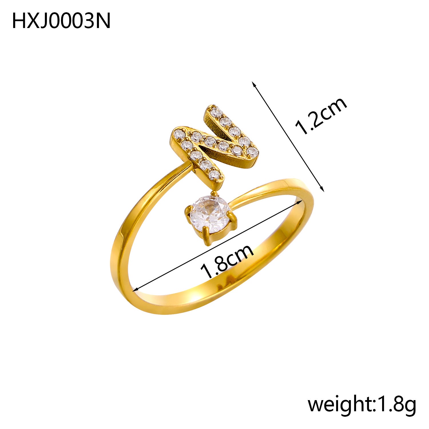 Simple Gold Plated Rhinestone - DippedShop Wholesale - #2787