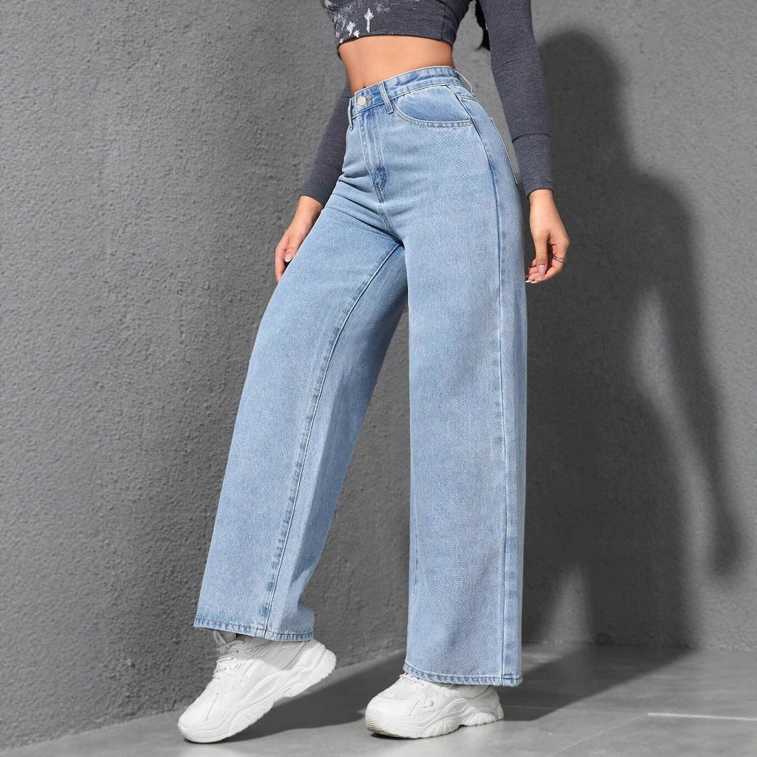 Trendy Washed Wide Leg Baggy Denim Pants DP25G909