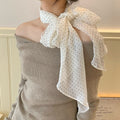 Vintage Long Polka Dots Thin Silk Scarf MK2BLW6W6NSI81