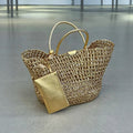 Stylish Gold Hollow Out Large Capacity Tote Bag MK2BK6W10BBG08