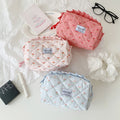 Cute Cherry Print Ruffled Quilted Cosmetic Bag 6S5CO176