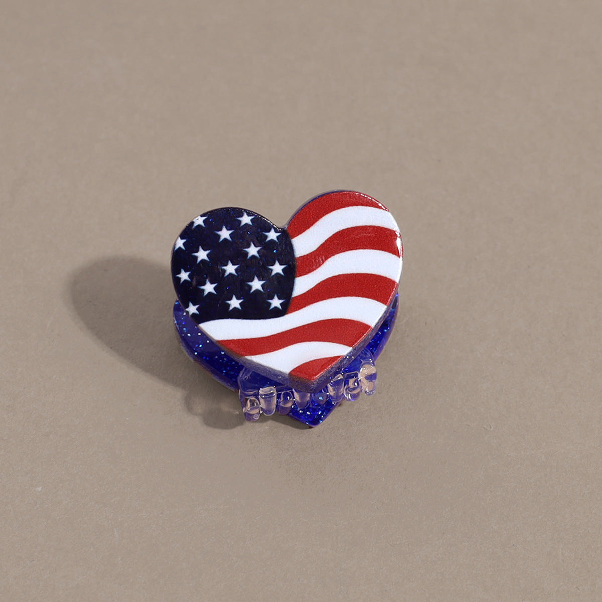 Trendy American Flag Hat Shape Lightweight Hair Clip 8AS6HCP61T