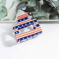 Square Shape Hollow American Flag Hair Clips 8AS6HCP69L