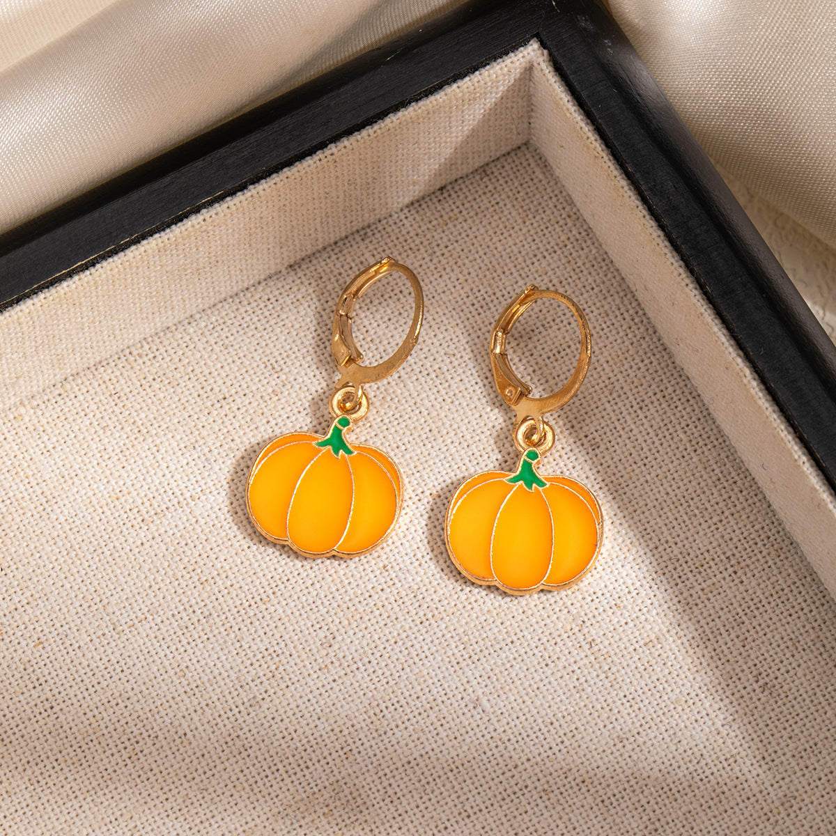 Halloween Pumpkin Bat Drop Earrings - DippedShop Wholesale - #6003
