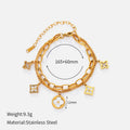 Stylish Gold Plated Heart Floral Pendant Bracelets 6W6JNC636