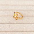 Minimalist Gold Plated 3D Floral Open Ring 8ZA6JRG127L