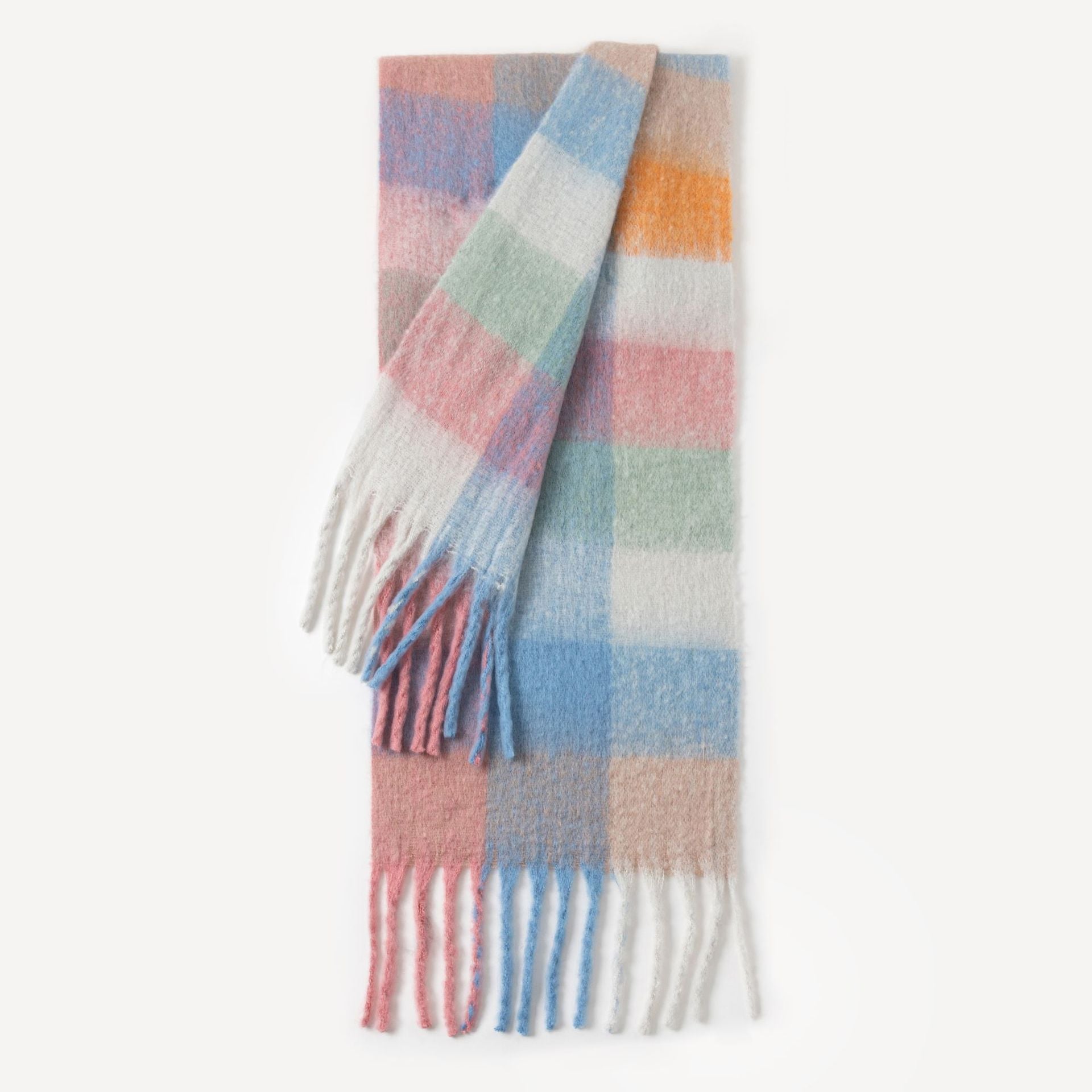Colorful Plaid Tassel Warm Scarf 6W6NSW275