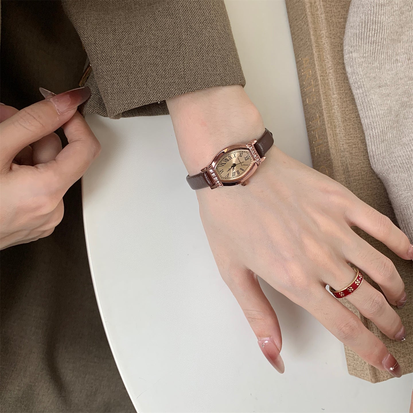 Minimalist Hexagon Leather Watch - DippedShop Wholesale - #4435