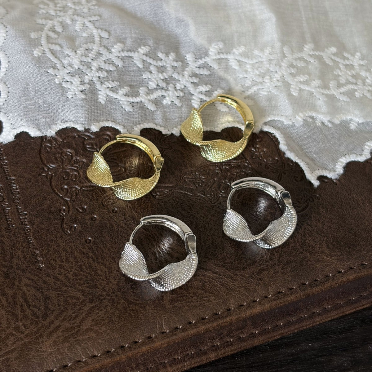Twisted Texture Hoop Earrings - DippedShop Wholesale - #1251