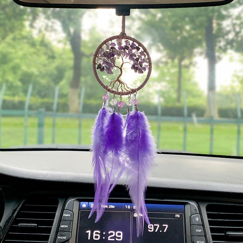 Amethyst Tree Purple Feather Wall Hanging 6H7HLS225