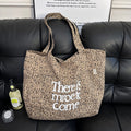 Vintage Leopard Letters Print Large Capacity Handbag MK2BLW6W10BBG579
