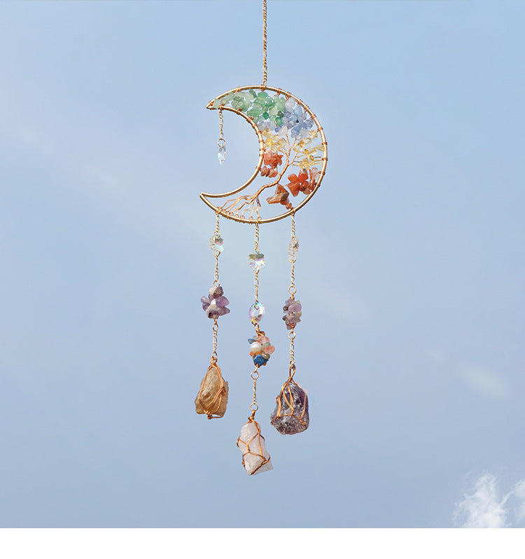 Colorful Stones Moon Dream Catcher Suncatcher MK2CZAS6H7HLS84