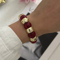 Dopamine Color Block Resin Beaded Stretch Bracelet 6W6JBR610