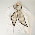 Stylish Checkerboard Pattern Silk Scarf 6W6NSI259