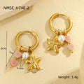 Starfish Shell Hoop Earrings - DippedShop Wholesale - #8931