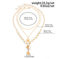 Multi Layered Flower Pendant Necklace - DippedShop Wholesale - #6003