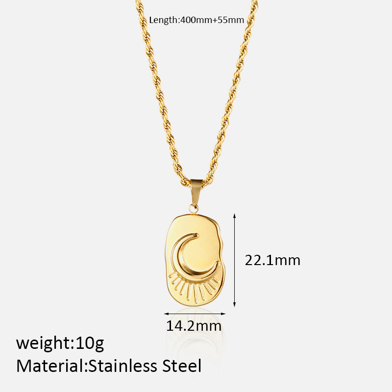 Chic Gold Plated Moon Pendant Choker Necklace 6W6JNC629