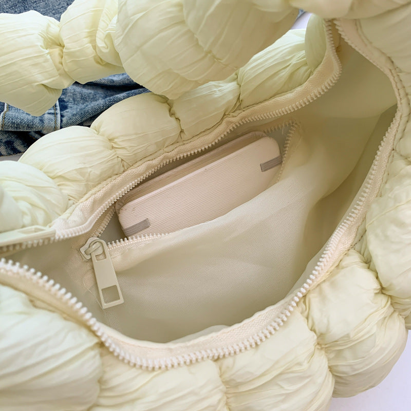 Casual Puffer Ruched Large Capacity Crescent Bag 6W10BBG1802