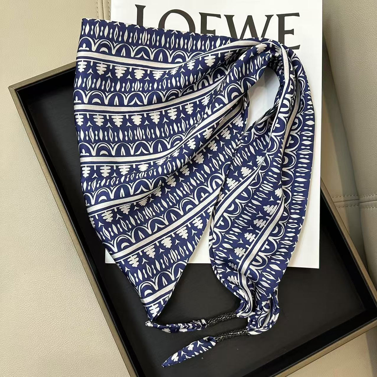 Cashew Print Silk Scarf - DippedShop Wholesale - #7523