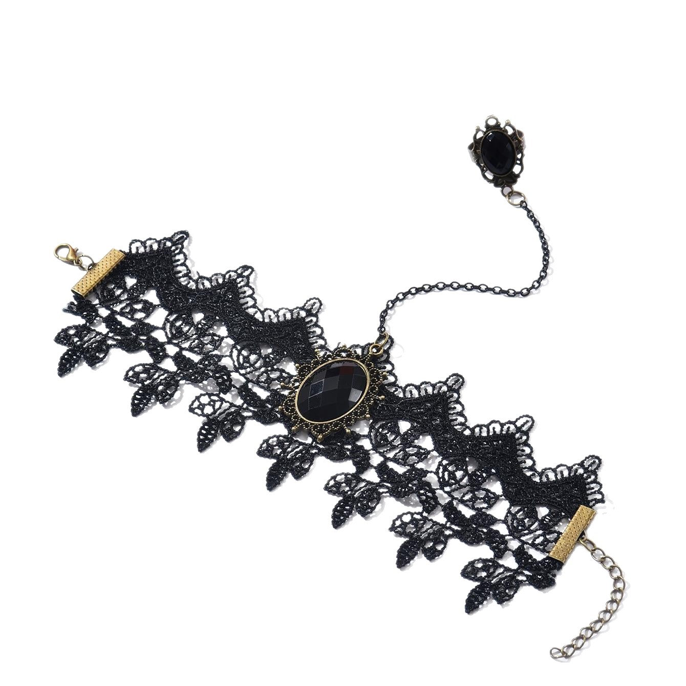 Gothic Crystal Tassel Choker - DippedShop Wholesale - #5587