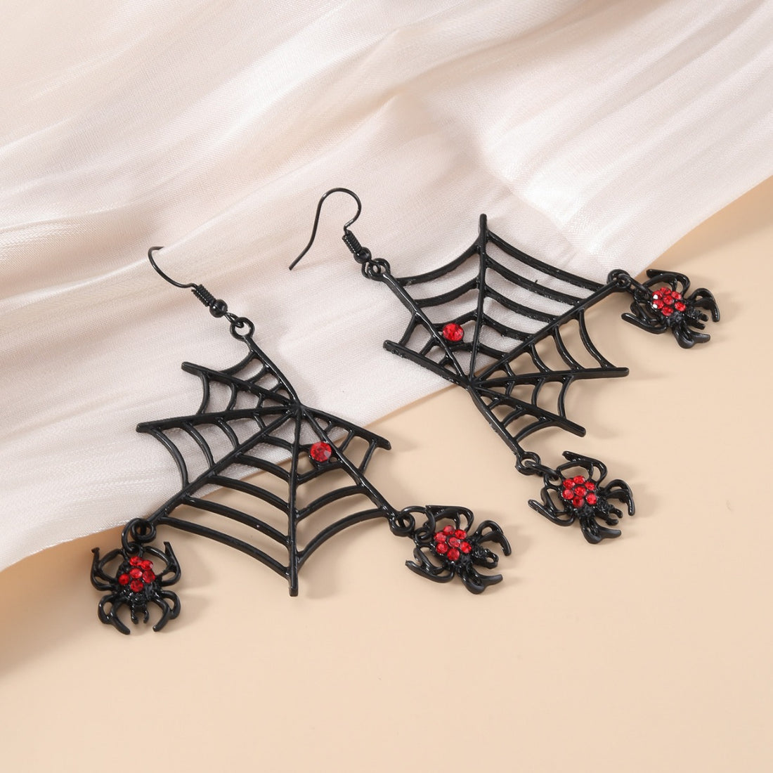 Rhinestone Cobweb Hook Earrings - DippedShop Wholesale - #7827