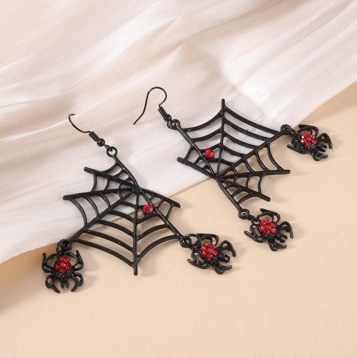 Rhinestone Cobweb Hook Earrings - DippedShop Wholesale - #0595