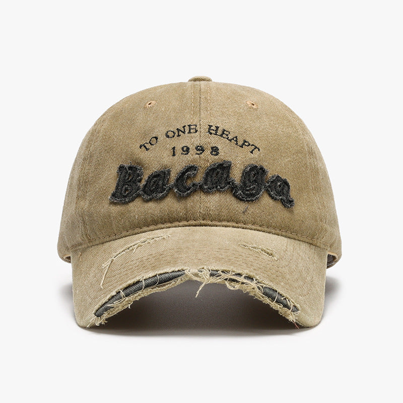 Distressed Washed Letter Embroidered Baseball Cap DP25E969