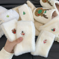 Cute Embroidery Mink Velvet Christmas Socks 6W8FSO899