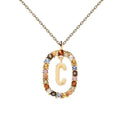 Colorful CZ Letter Pendant - DippedShop Wholesale - #3619