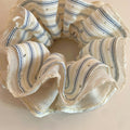 Stripe Rhinestone Double Layer Fabric Hair Scrunchie MK2BLW6W6HSR09