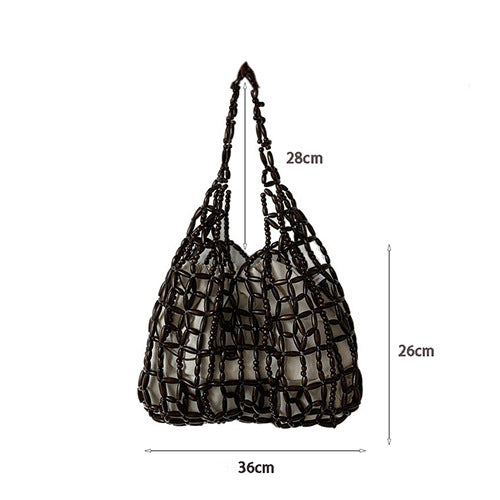 Wooden Beaded Tote Bag - DippedShop Wholesale - #3411